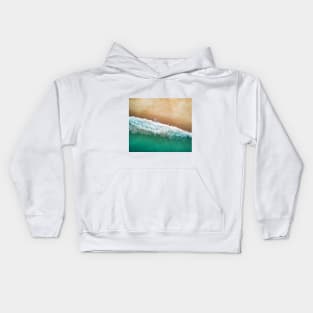 Seaside and wave #5 Sea foam. Aerial view Kids Hoodie